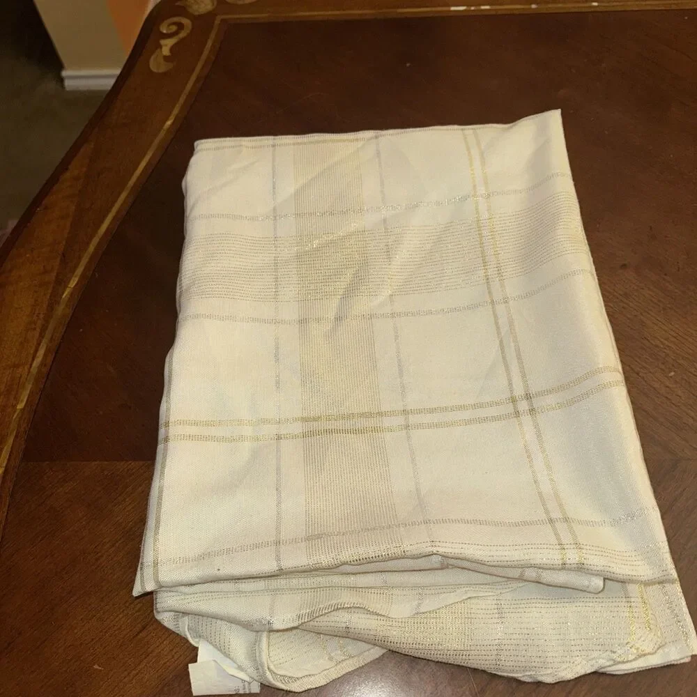 Unbranded Oblong Tablecloth 60”X 83” Beige